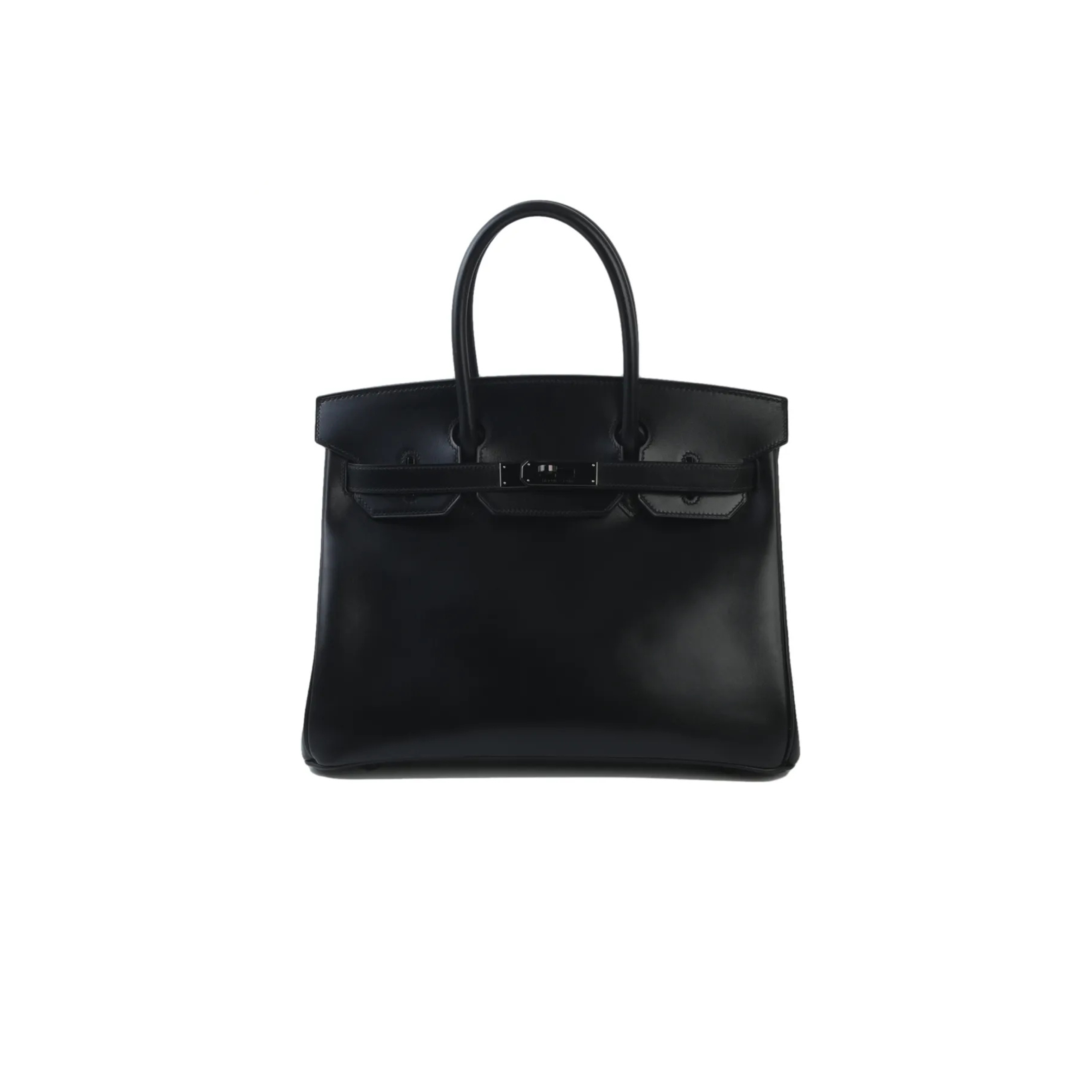 H**me5 BIRKIN 30 BOX LEATHER BLACK BLACK BUCKLE BAG H079201CA89 (30*23*15cm) Master Quality